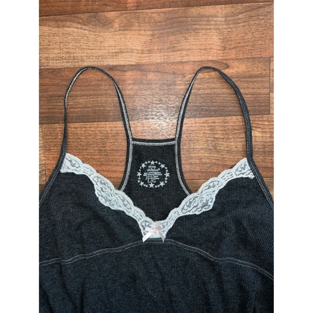 Charcoal and White Lace Sleep Cami